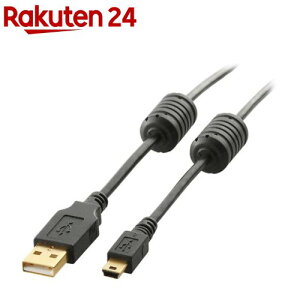 �G���R�� USB�P�[�u�� USB2.0 miniB-A �t�F���C�g�R�A �u���b�N 1m(1��)