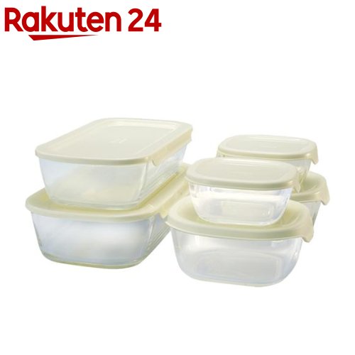 楽天市場 ハリオ スタッキング耐熱ガラスコンテナ Kstl 5004 Ow 6個セット ハリオ Hario 楽天24