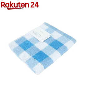 フェイスタオル エーゲ海産コットン ベイチェック ブルー FI700301(1枚)