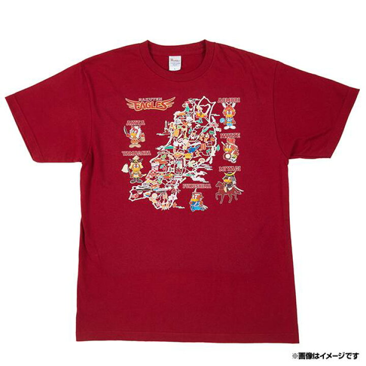 楽天市場 楽天イーグルス 東北map Tシャツ クリムゾン 東北楽天ゴールデンイーグルス 野球 ファン 応援 グッズ 楽天 イーグルスオンラインショップ