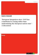 'European Integration since 1945 has contributed to saving rather than undermining the European nation state…