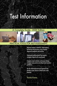 Test Information A Complete Guide - 2020 Edition【電子書籍】[ Gerardus Blokdyk ]