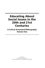 Educating About Social Issues in the 20th and 21st Centuries Vol 1 A Critical Annotated Bibliography【電子書籍】