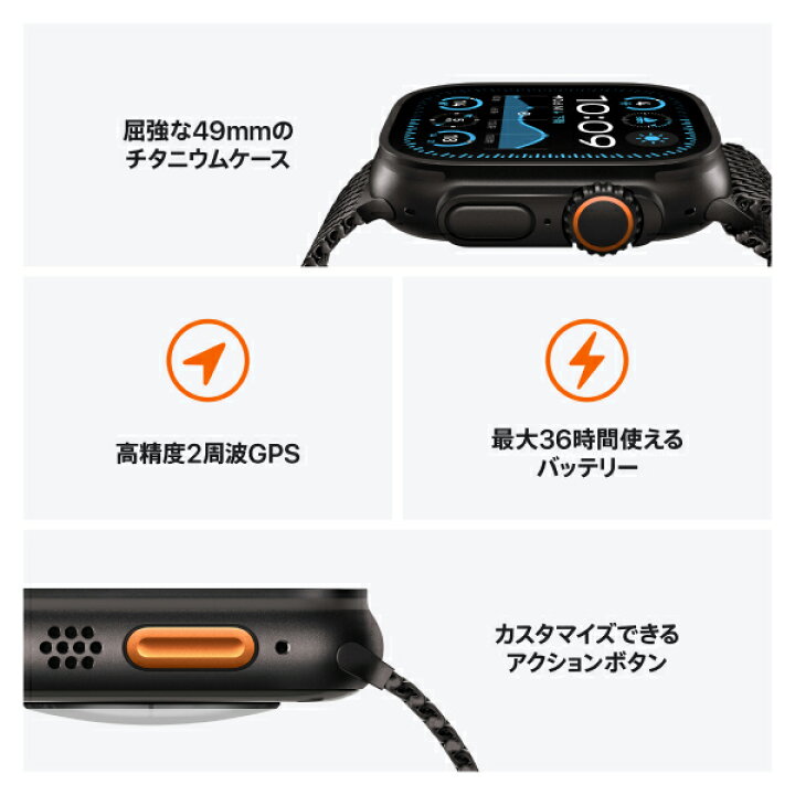 楽天市場】【条件達成で25000ポイント】Apple Watch Ultra 2 ブラック  