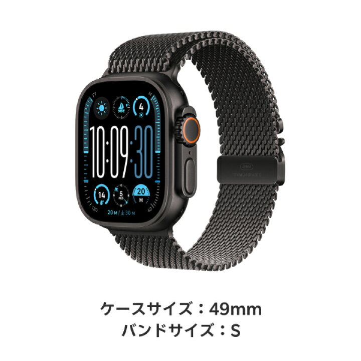 Apple Watch49mm用ブラックチタニウムミラネーゼループ うまから - M