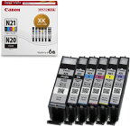 Canonキヤノン純正インクカートリッジXKI-N21(BK/C/M/Y/PB)+N206色マルチパックXKI-N21+N20/6MP