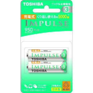 ���� �j�b�P�����f�d�r �[�d��IMPULSE ���C�g�^�C�v �P3�`�[�d�r(min.950mAh) 2�{ TNH-3LE2P