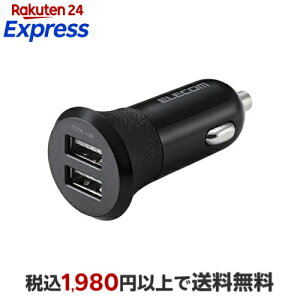 �G���R�� �ԍڏ[�d�� �V�K�[�`���[�W���[ USB 2�|�[�g 4.8A 2�䓯���[�d EC-DC03BK 1�� �y�G���R��(ELECOM)�z �J�[�A�N�Z�T���[