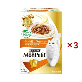 モンプチ ボックスドライ かつお節入り7種のブレンド 20g×10袋入×3セット 【モンプチ】 キャットフード(ドライフード・総合栄養食)