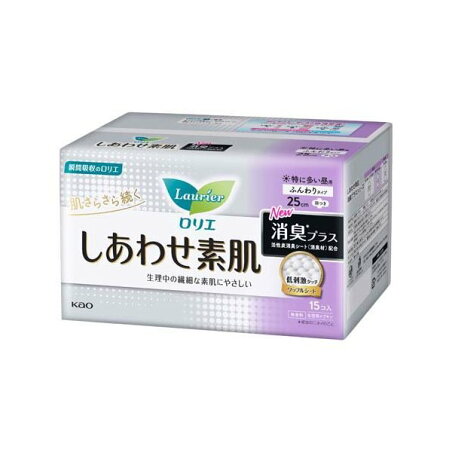 ロリエ しあわせ素肌 消臭プラス 特に多い昼用 25cm 羽つき 15個入 【ロリエ】 生理用ナプキン