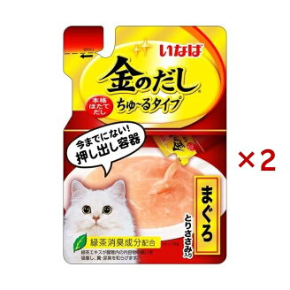 いなば 金のだし ちゅ〜るタイプ まぐろ とりささみ入り 140g×2つセット 【金のだし...