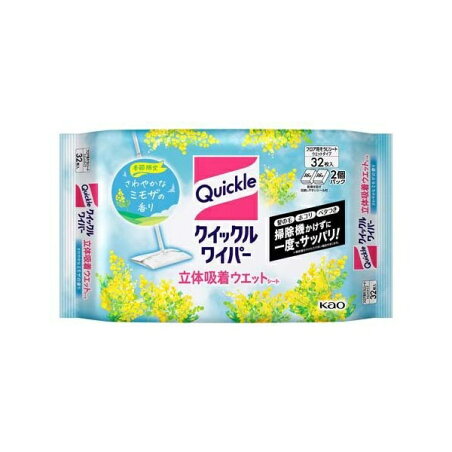 クイックルワイパー 立体吸着 ウエットシート ミモザの香り 32枚入 【クイックルワイパー】