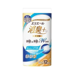 エリエール 消臭+ トイレットティシュー ダブル フレッシュクリア 12ロール 【エリエ...
