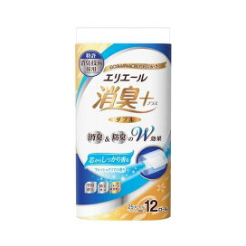 エリエール 消臭+ トイレットティシュー ダブル フレッシュクリア 12ロール 【エリエール】 トイレットペーパー