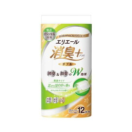 エリエール 消臭+ トイレットティシュー ダブル ナチュラルクリア 12ロール 【エリエール】 トイレットペーパー