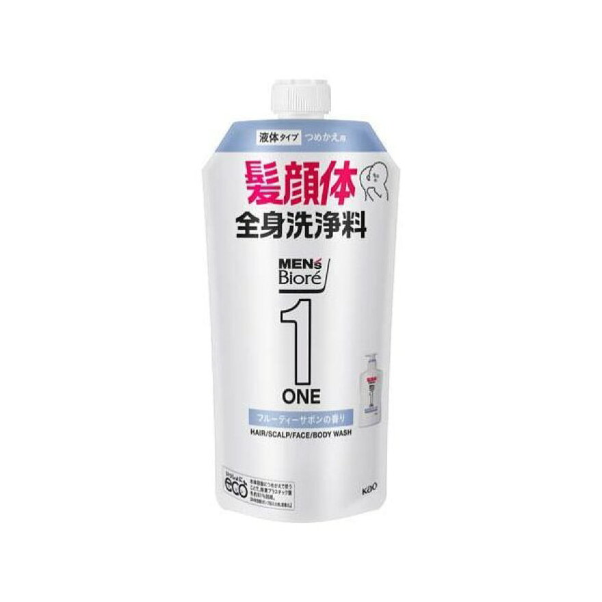 メンズビオレONEオールインワン全身洗浄料フルーティーサボンの香りつめかえ用340ml