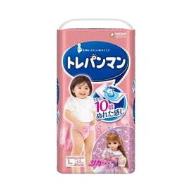 トレパンマン ピンク Lサイズ 9kg〜14kg 34枚入 【ムーニー トレーニングパンツ】 紙おむつ