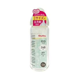 チュチュ マルチフィット 広口タイプ 耐熱ガラス製哺乳びん 240ml 1個 授乳用品