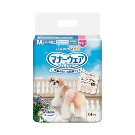 マナーウェア女の子用Mモーヴピンクドット・ピンクチェック 34枚入 【マナーウエア】 犬用トイレ用品(トイレタリー)