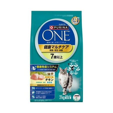 ピュリナワン キャット ドライ 健康マルチケア 7歳以上 チキン 2kg 【ピュリナワン(PURINA ONE)】 キャットフード(ドライフード・総合栄養食)