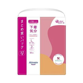 アテント うす型パンツ 下着気分 エレガントピンクべージュ L 32枚入 【アテント】 介護用おむつ