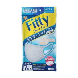 フィッティ シルキータッチ 耳ゴムふわり ふつうサイズ ホワイト 7枚入 【フィッティ】 使い捨てマスク