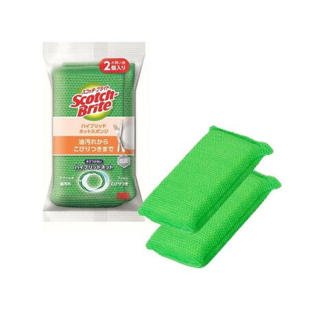 3M スコッチブライト ハイブリッド ネット グリーン キッチン スポンジ 抗菌 2個 【スコッチブライト(Scotch Brite)】 スポンジ・たわし類