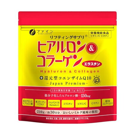ファイン ヒアルロン＆コラーゲン+還元型CoQ10 袋入 30日分 210g 【ファイン】 サプリメント成分 ハ行