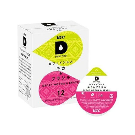 UCC ドリップポッド カフェインレスコーヒー モカ＆ブラジル 12個入 【ドリップポッド(DRIP POD)】 レギュラーコーヒー