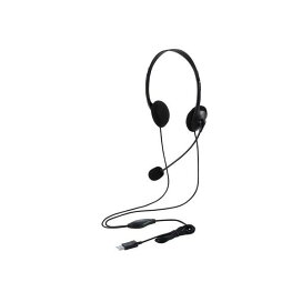 エレコム ヘッドセット ステレオ 有線 USB接続 両耳 ブラック HS-HP22UCBK 1セット 【エレコム(ELECOM)】 ヘッドホン