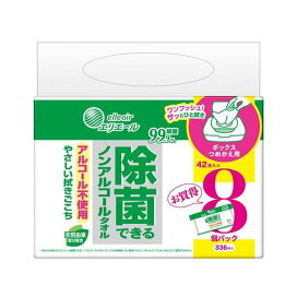 エリエール 除菌できるノンアルコールタオル ボックスつめかえ用 42枚入*8個パック 【エリエール】 ティッシュ