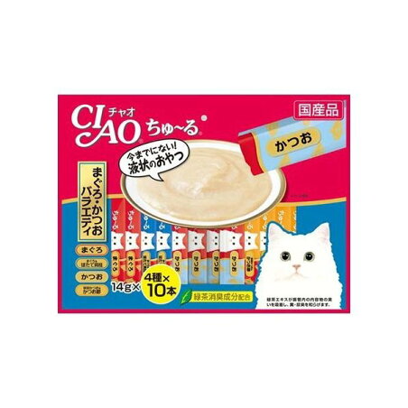 チャオ ちゅ〜る まぐろ・かつおバラエティ 4種 14g*40本入 【ちゅ〜る】 猫用おやつ