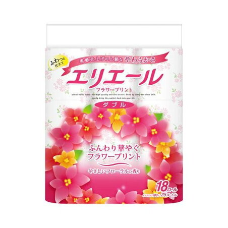 エリエール トイレットティシュー フラワープリント ダブル 18ロール 【エリエール】 トイレットペーパー