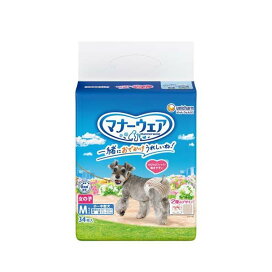 マナーウェア 女の子用 M トラッドテイスト 犬用 おむつ ユニチャーム 34枚入 【マナーウエア】 老犬介護用 おむつ・トイレ用品