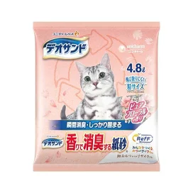 デオサンド 香りで消臭する紙砂 RefF ピュアフローラルの香り 猫用 4.8L 【デオサンド】 猫用トイレ用品(トイレタリー)