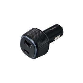 エレコム シガーチャージャー 2ポート USB Type-C*1 USB-A*1 ブラック EC-DC10BK 1個 【エレコム(ELECOM)】 カーアクセサリー