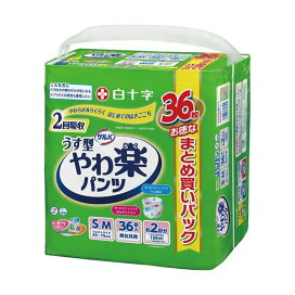 サルバ うす型 やわ楽パンツ S-Mサイズ 2回吸収 36枚入 【サルバ】 介護用おむつ