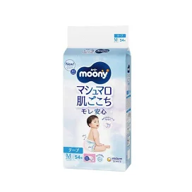 ムーニー マシュマロ肌ごこち モレ安心 M 6kg〜11kg 紙おむつ テープ 54枚 【ムーニー】 紙おむつ