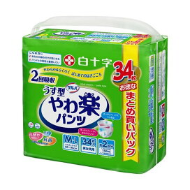 サルバ やわ楽パンツ うす型 男女共用 M-Lサイズ 2回吸収 34枚入 【サルバ】 介護用おむつ