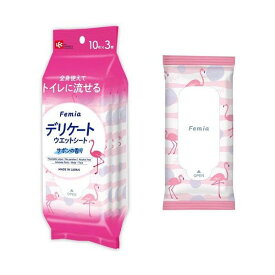 女性用 デリケートゾーン ウェットシート フェムウエット サボン 10枚×3個 ワキ・デリケートゾーンケア