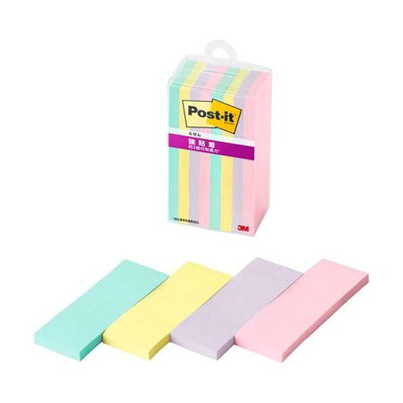 3M ポストイット 付箋 強粘着 75mm×25mm 4色 500SS-MC-5N 45枚×8パッド入 【ポストイット(Post-it)】 ノート・OA用紙