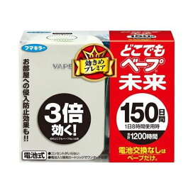 フマキラー どこでもベープ 虫よけ 未来 150日セット パールホワイト 1セット 【どこでもベープ 未来】 日用品