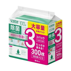 スコッティ ウェットティッシュ 除菌 ノンアルコール つめかえ用 100枚×3個 【スコッティ(SCOTTIE)】 ティッシュ