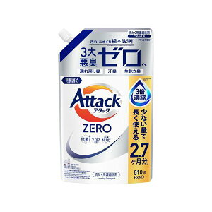 アタックZERO つめかえ用 【アタックZERO】 洗濯洗剤 / ドラム式専用 / 部屋干し