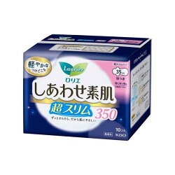 ロリエ しあわせ素肌 超スリム 特に多い夜用 羽つき350 10コ入 【ロリエ】 生理用ナプ...