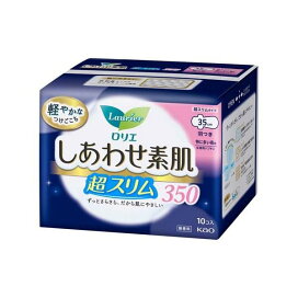 ロリエ しあわせ素肌 超スリム 特に多い夜用 羽つき350 10コ入 【ロリエ】 生理用ナプキン