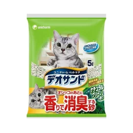 デオサンド オシッコのあとに香りで消臭する砂 ナチュラルグリーンの香り 5L 【デオサンド】 猫用トイレ用品(トイレタリー)