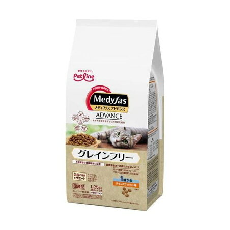 メディファスアドバンス グレインフリー 1歳から チキン＆フィッシュ味 1.25kg(250g×5) 【メディファス】 キャットフード(ドライフード・総合栄養食)