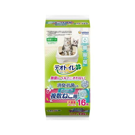 デオトイレ 複数ねこ用 消臭・抗菌シート ナチュラルガーデンの香り 16枚入 【デオトイレ取替シート】 猫用トイレ用品(トイレタリー)