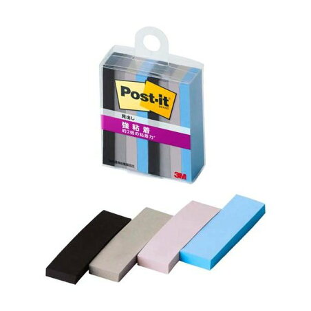 3M ポストイット 付箋 強粘着 見出し 50mm×15mm 4色 700SS-MC-9 1個 【ポストイット(Post-it)】 ノート・OA用紙